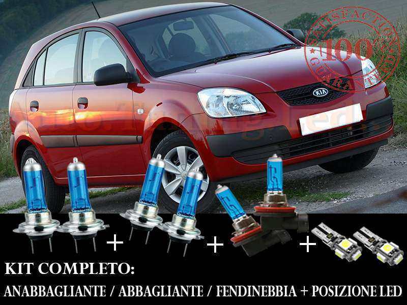 AUTOELEGANCETUNING - AUTOELEGANCETUNING - KIA RIO 2005-2011 SET COMPLETO  LAMPADE BLU XENON + LAMPADINE POSIZIONE A LED